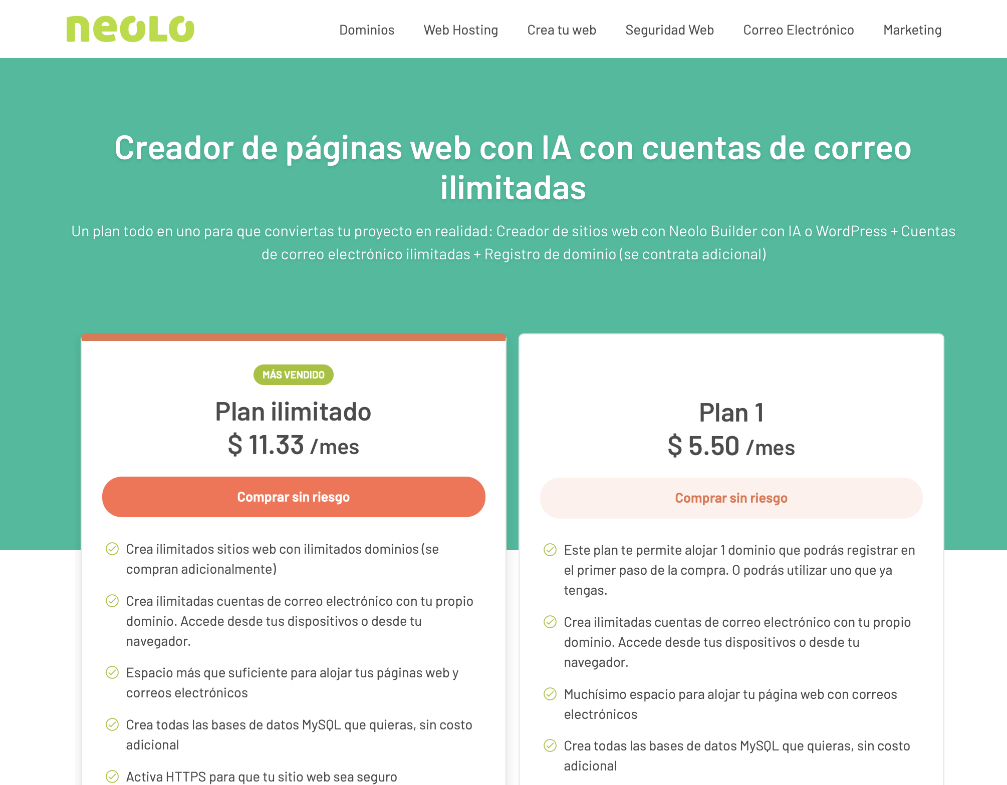 Creador de páginas web Neolo