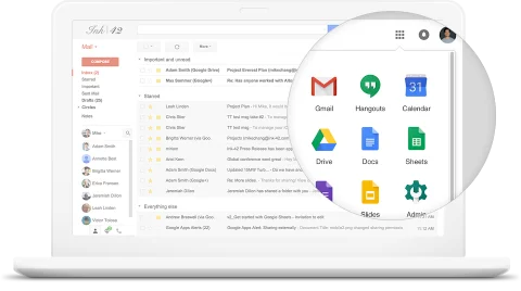 Gmail, Drive, Docs, Meet y más — con tu dominio